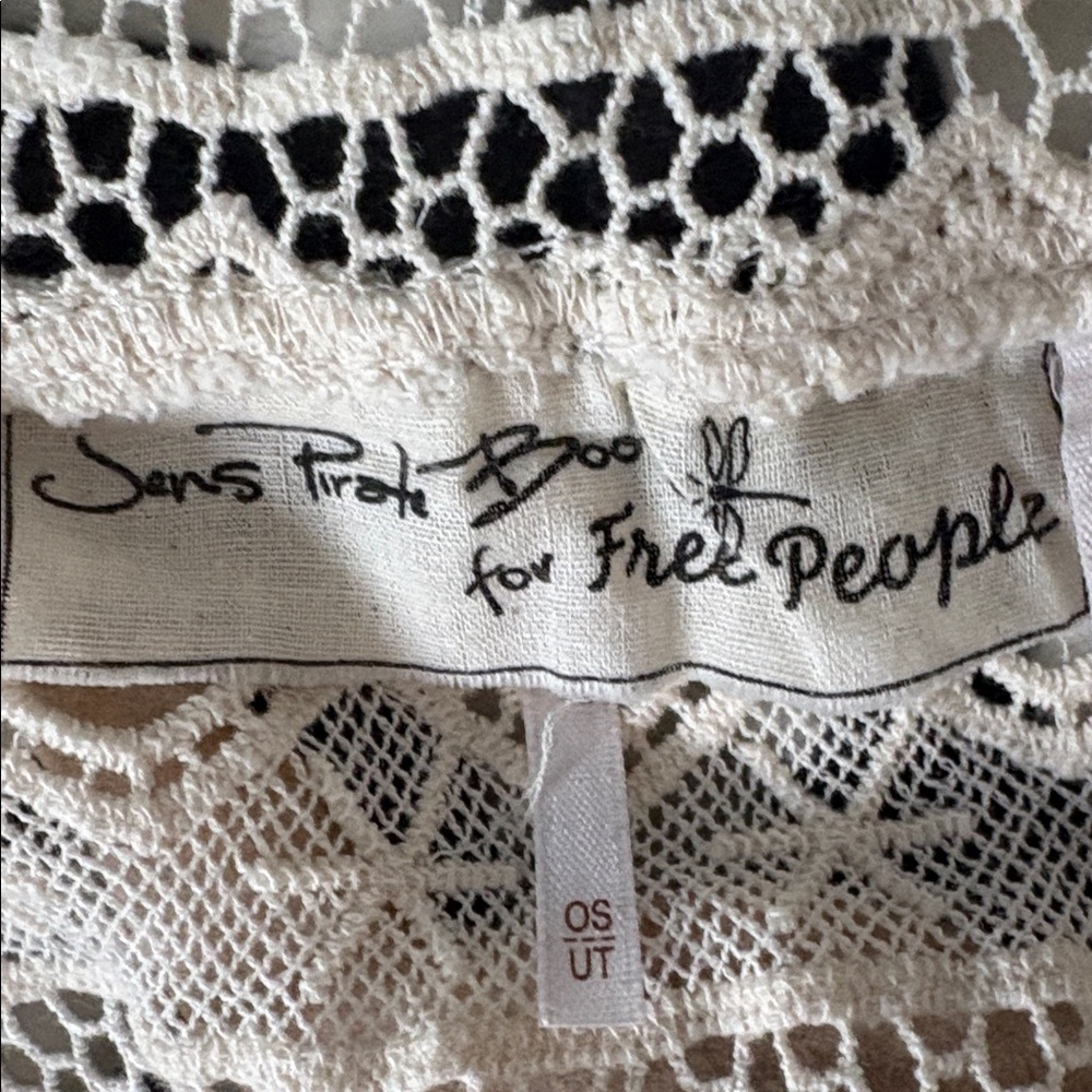 Free People Ivory Crochet Knit Cardigan - Picture 5 of 6